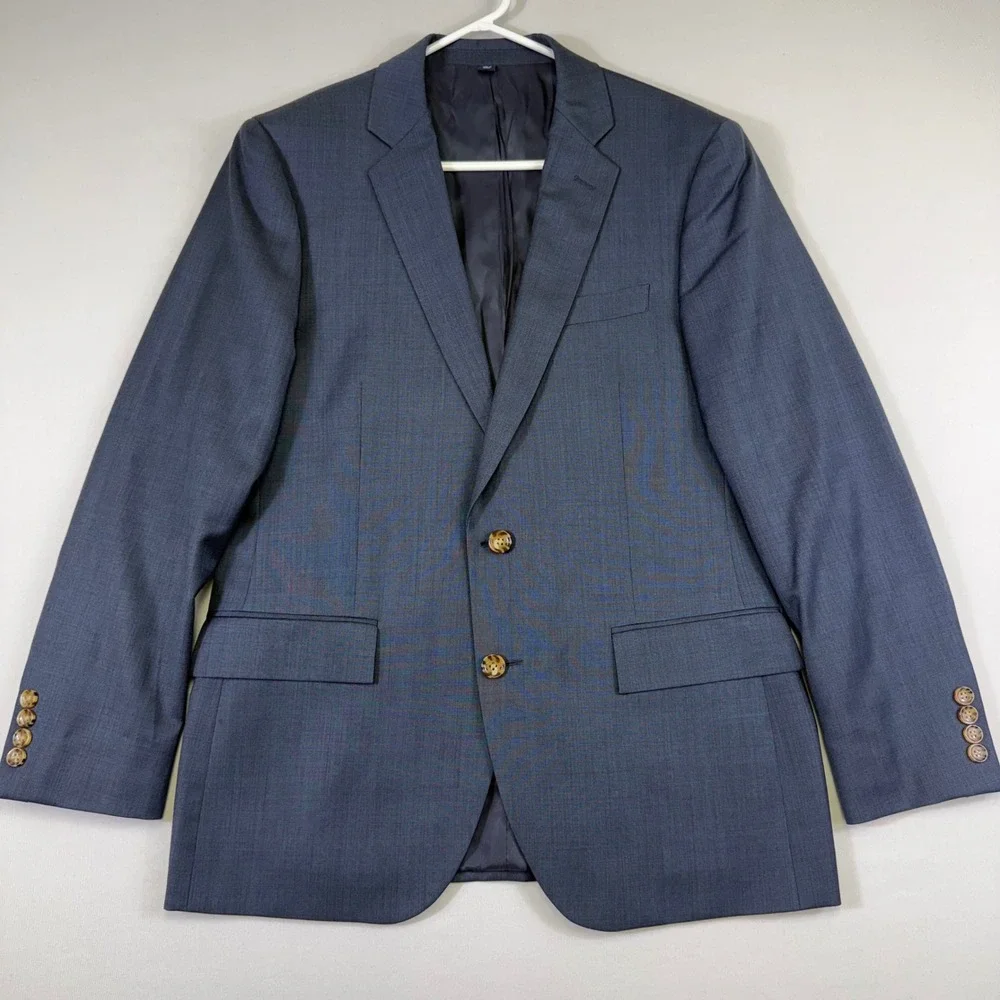 J.Crew Thompson Suit Mens 40S 34W Blue Textured Two Button Blazer Trousers Set